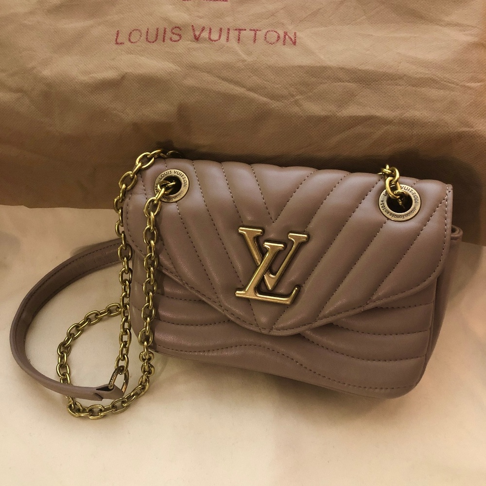 LOUIS VUITTON Dark Beige/Gold New Wave PM Quilted Shoulder/Crossbody Handbag